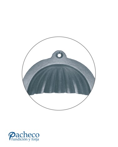 Tirador metálico rústico tipo concha para cajones y muebles vintage