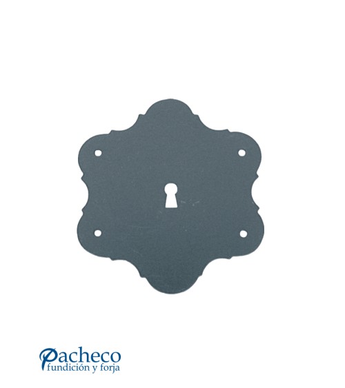 Placa de forja rústica para cerradura de puerta antigua