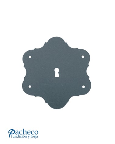 Placa de forja rústica para cerradura de puerta antigua