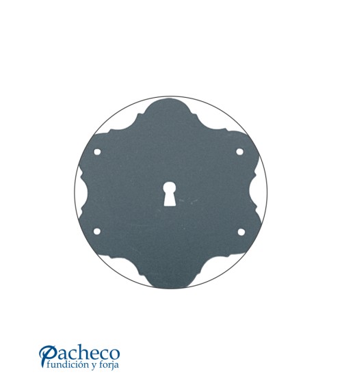 Placa de forja rústica para cerradura de puerta antigua