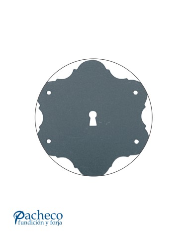 Placa de forja rústica para cerradura de puerta antigua