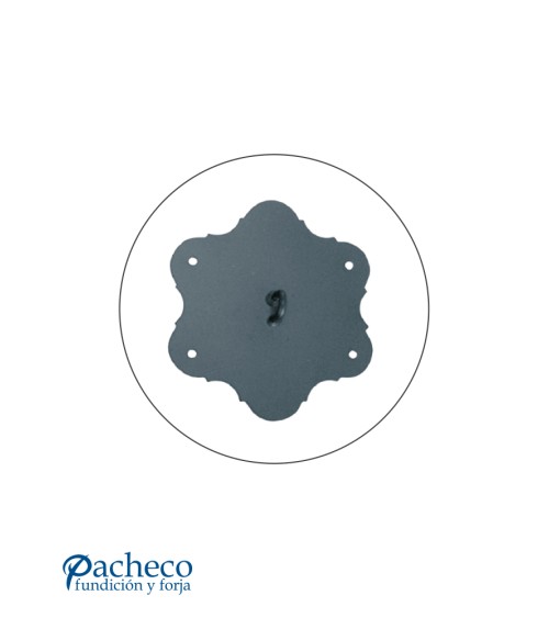 Conjunto de forja rústica con placa decorada para cerradura de puerta de portal