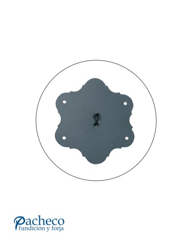 Conjunto de forja rústica con placa decorada para cerradura de puerta de portal