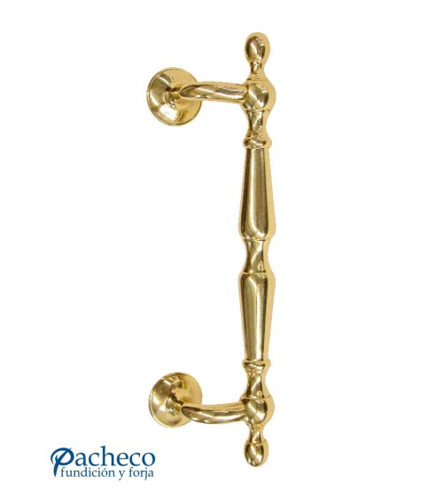 Tirador de latón brillo clásico desplazado para puerta de portal desplazado