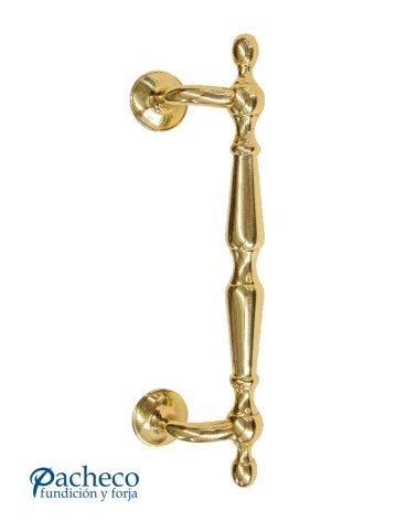 Tirador de latón brillo clásico desplazado para puerta de portal desplazado