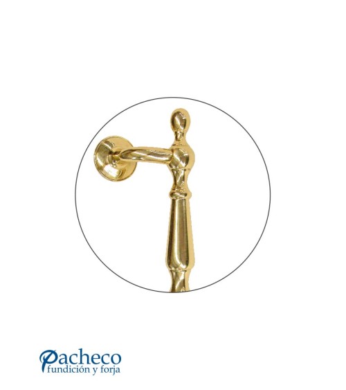 Tirador de latón brillo clásico desplazado para puerta de portal desplazado