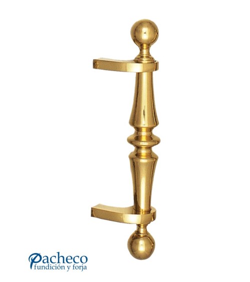 Tirador de latón brillo clásico liso desplazado para puerta de portal