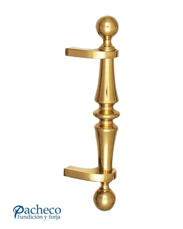 Tirador de latón brillo clásico liso desplazado para puerta de portal