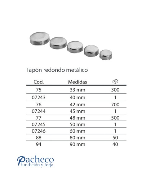 Tapón redondo para poste cincado