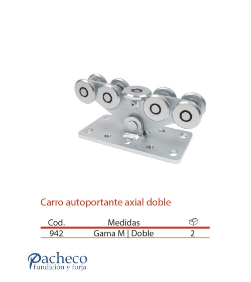 Carro autoportante axial doble U-60 para puerta autoportante