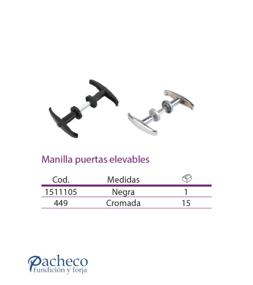 Maneta regulable para puerta exterior