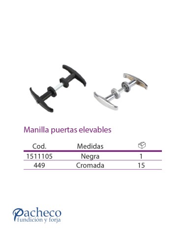 Maneta regulable para puerta exterior