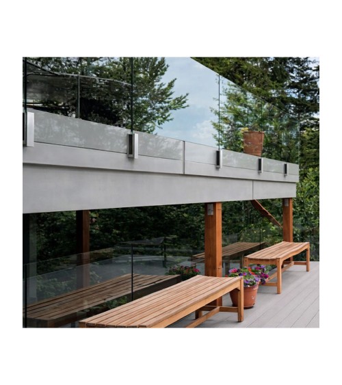 Pinza Lateral en Acero Inoxidable 316 Brillo y Satinado para Barandillas de Seguridad de Cristal