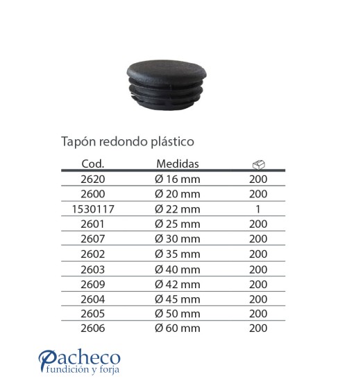 Tapón redondo de plástico para poste