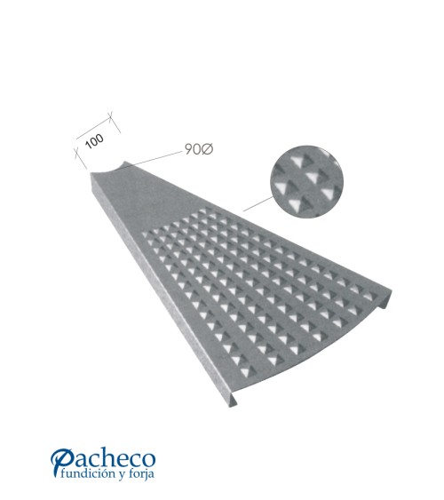 Peldaño Galvanizado para Escalera de Caracol con Superficie Antideslizante