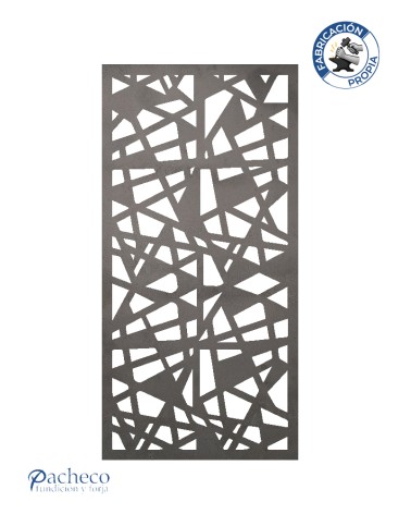 Panel de hierro calado entramado caótico estilo graffiti lineal para fachadas y zonas exteriores