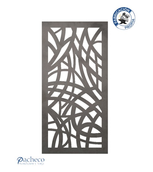 Celosía de hierro curvas entrelazadas estilo biomórfico para cerramientos decorativos y jardines