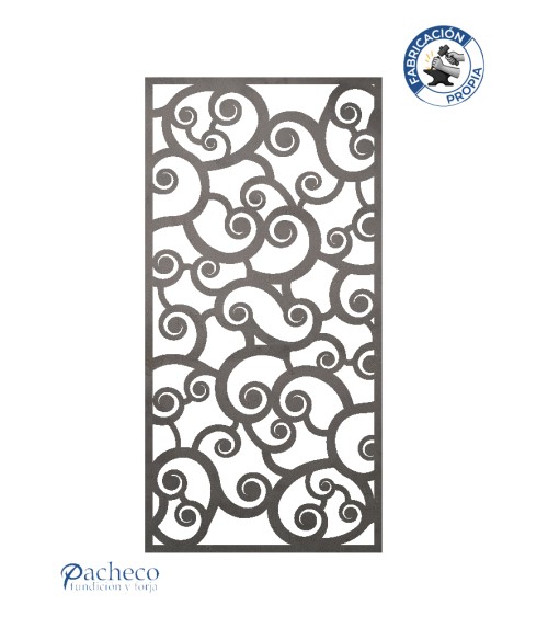 Celosía de hierro volutas entrelazadas estilo barroco clásico para cerramientos decorativos