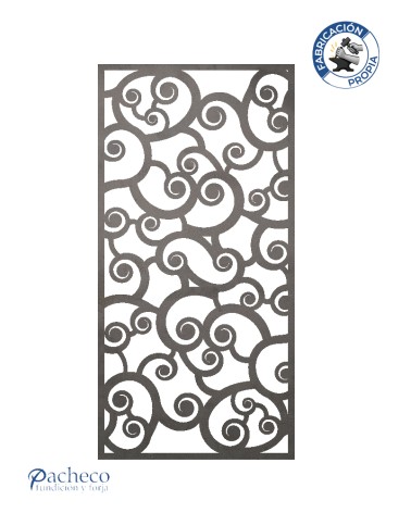 Celosía de hierro volutas entrelazadas estilo barroco clásico para cerramientos decorativos