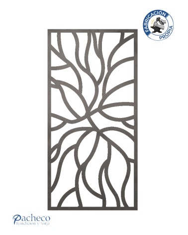 Celosía de hierro líneas orgánicas estilo arte botánico para cerramientos exteriores modernos