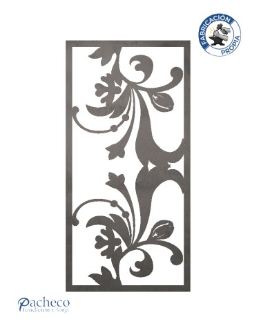 Panel decorativo de hierro simetría ornamental estilo forja tradicional para barandillas y porches