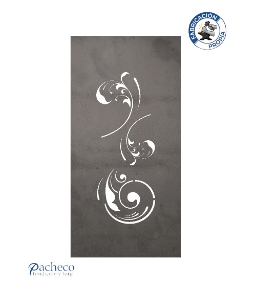 Celosía de hierro volutas barrocas para cerramientos de viviendas y jardines