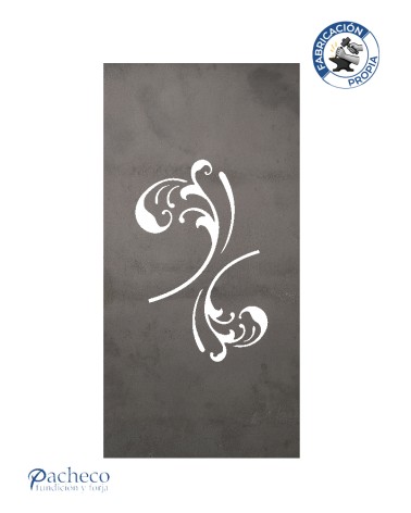 Celosía de hierro curvas florales para cerramientos decorativos en chalets