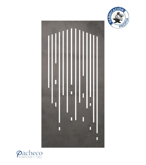 Celosía de hierro líneas descendentes estilo lluvia contemporánea para cerramientos modernos