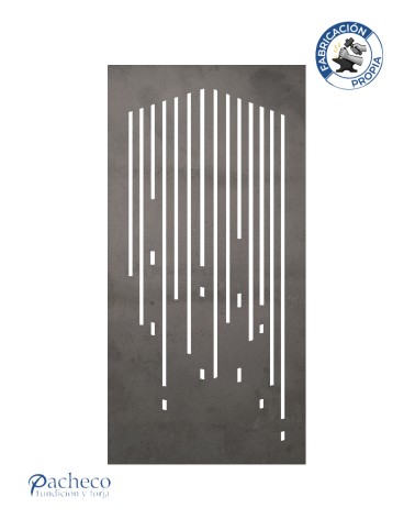 Celosía de hierro líneas descendentes estilo lluvia contemporánea para cerramientos modernos