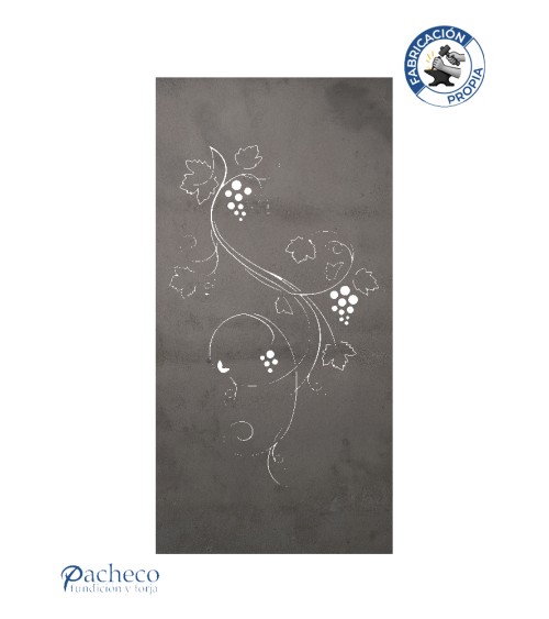 Celosía de hierro hojas y racimos estilo vid mediterránea para cerramientos de chalets y patios