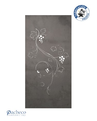 Celosía de hierro hojas y racimos estilo vid mediterránea para cerramientos de chalets y patios