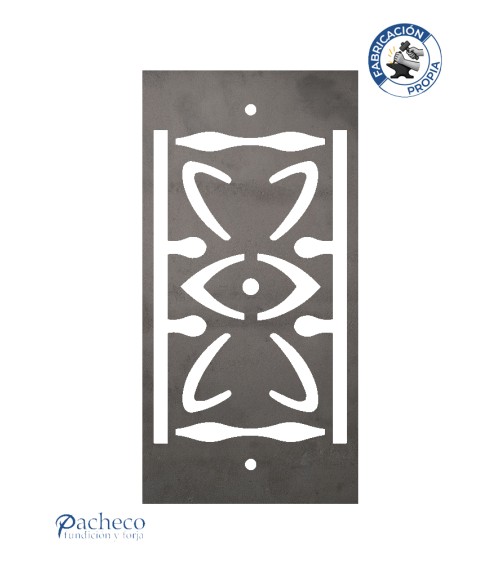 Panel de hierro calado simetría ornamental estilo forja clásica para espacios exteriores