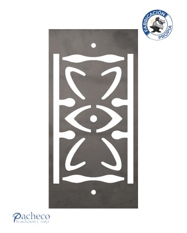 Panel de hierro calado simetría ornamental estilo forja clásica para espacios exteriores