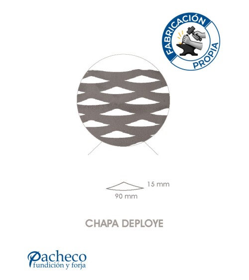 Celosía de hierro tipo chapa deployé para cerramientos resistentes en viviendas y zonas exteriores