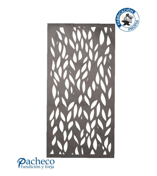 Panel de hierro calado hojas alargadas  para cerramientos de chalets