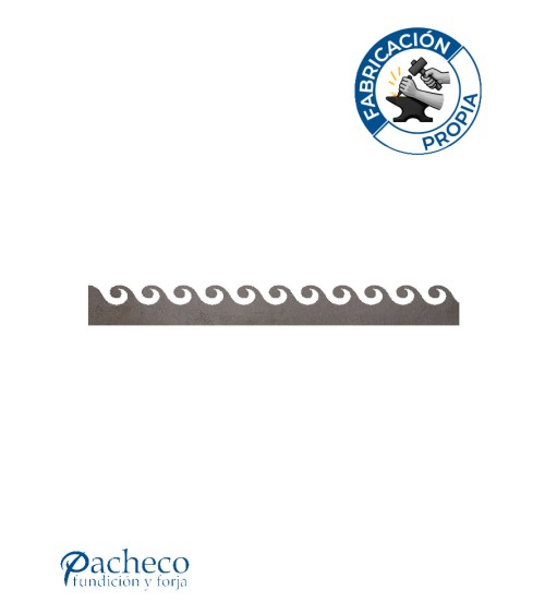 Greca de hierro diseño olas para remate decorativo de balcones y marquesinas