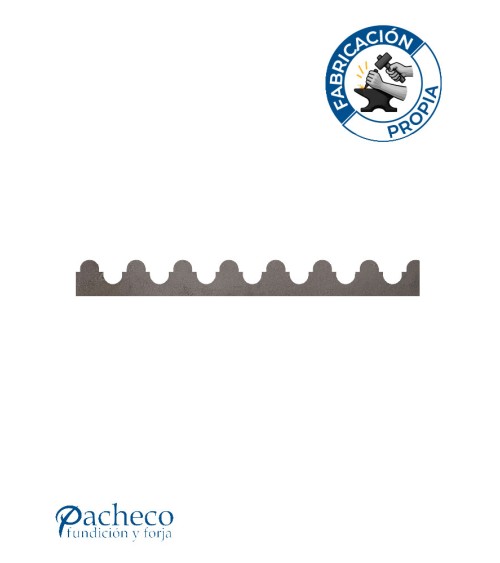 Greca de hierro diseño semicircunferencias para remate decorativo de balcones y marquesinas