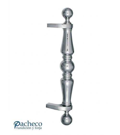 Tirador de latón cromado torneado desplazado para portón de entrada