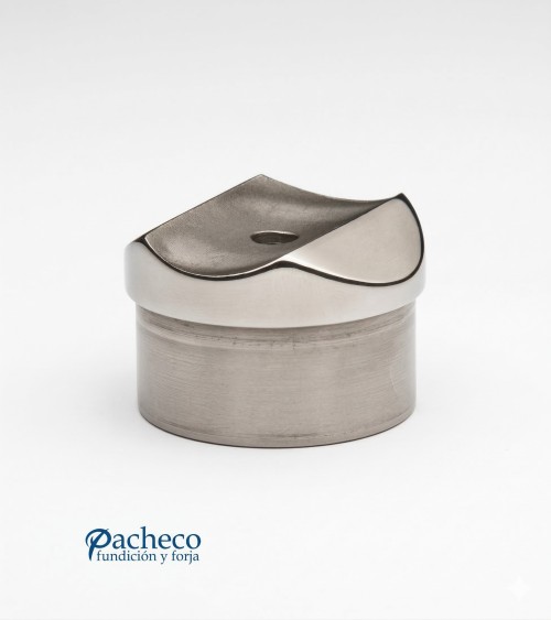 Soporte Simple con Chanflán de Acero Inoxidable 316 Brillo y Satinado para Poste y Pasamanos Redondo