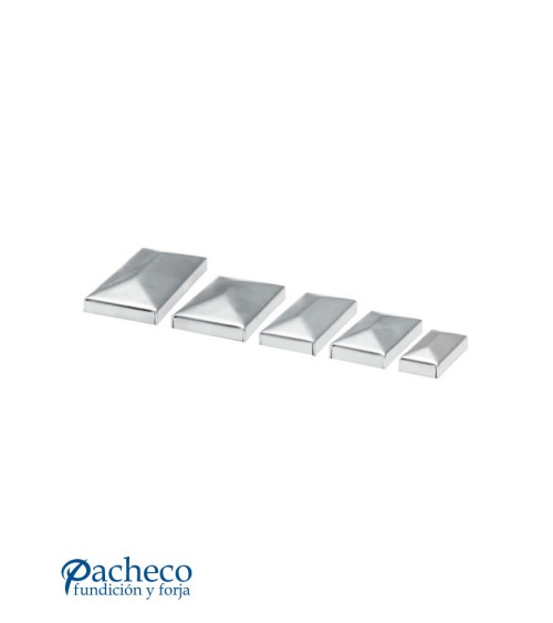Tapón rectangular para poste cincado