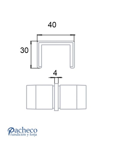 Empalme de Acero Inoxidable 316 para Tubo Ranurado 40x30mm