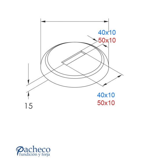 Embellecedor con Ranura Rectangular de Acero Inoxidable 316 Brillo y Satinado