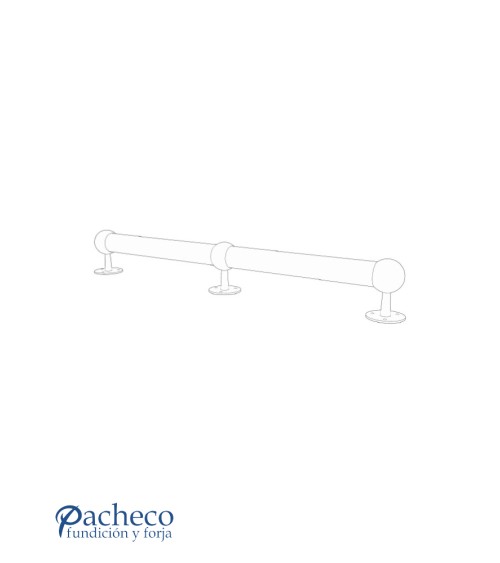 Soporte ciego en latón cromado brillo para pasamanos