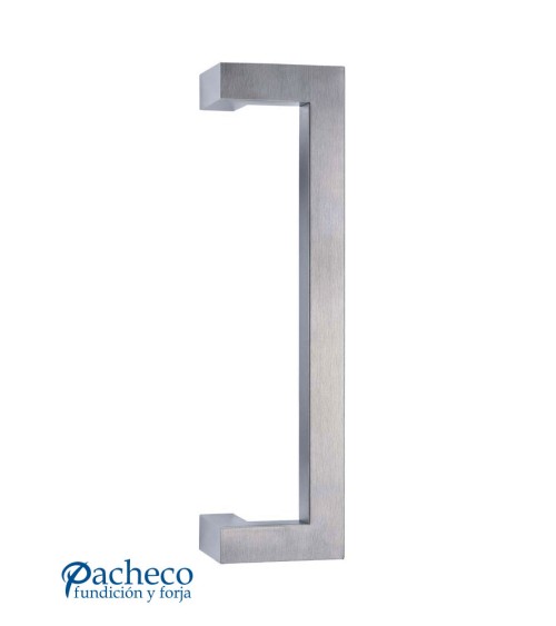 Tirador de Acero Inoxidable AISI304 Satinado Cuadrado Desplazado para Exterior Cuadrado de 25 mm