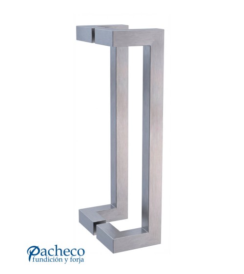 Tirador de Acero Inoxidable AISI304 Satinado Cuadrado Desplazado Doble de Cuadrado de 25 mm