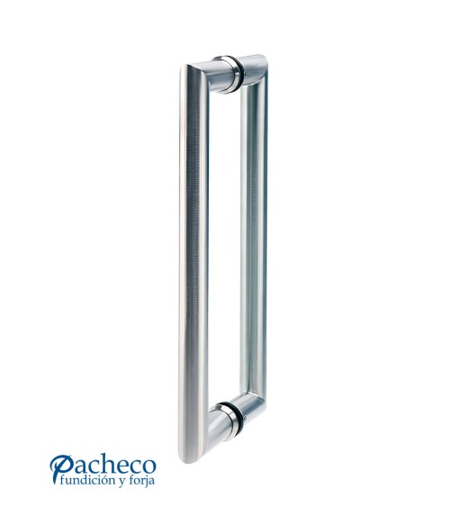 Tirador de Acero Inoxidable AISI304 Satinado Doble Redondo de 25 mm