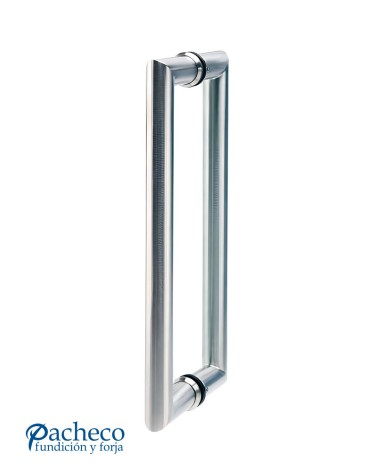Tirador de Acero Inoxidable AISI304 Satinado Doble Redondo de 25 mm