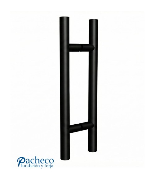 Tirador Negro de Acero Inoxidable AISI304 Satinado Doble Redondo de 25 mm