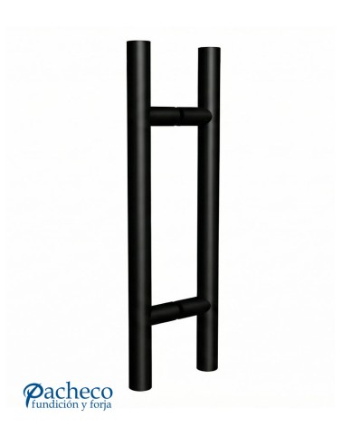 Tirador Negro de Acero Inoxidable AISI304 Satinado Doble Redondo de 25 mm