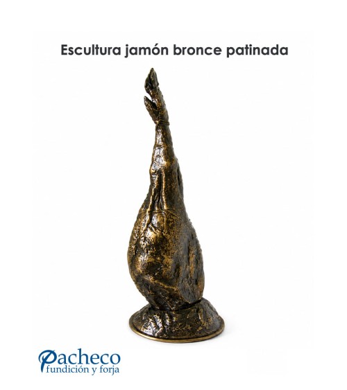 Escultura jamón bronce patinada